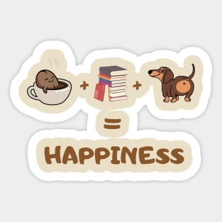 dogs & books and coffee is happiness Sticker